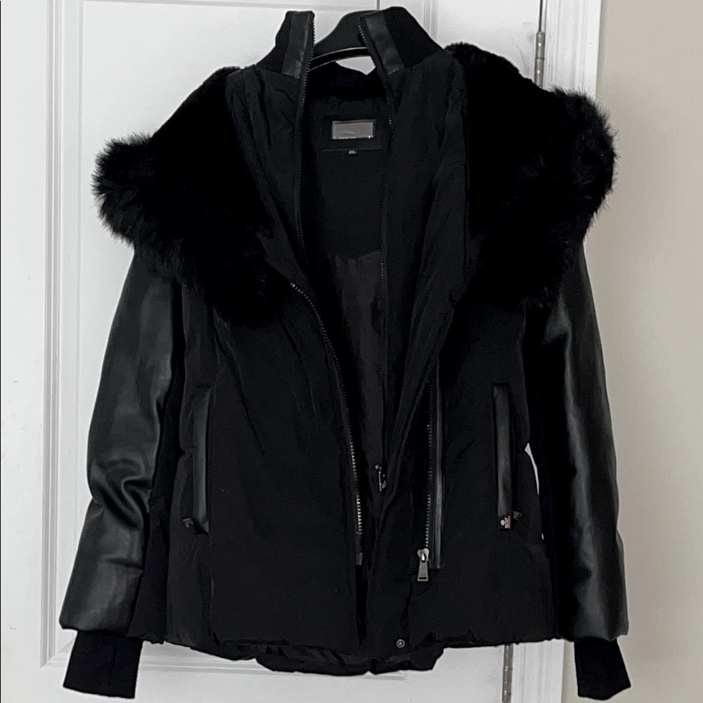 SICILY NWT Real Black Fur-Leather Jacket